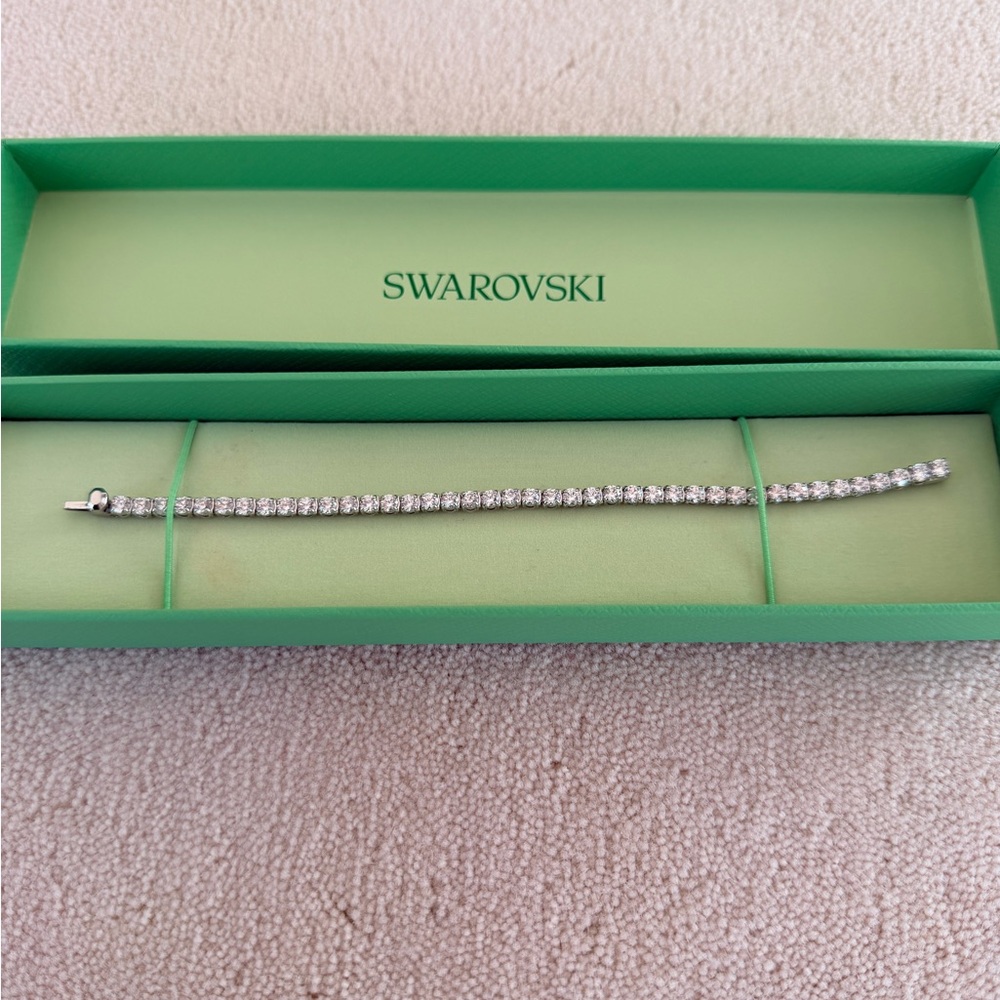 Swarovski Silver Crystal Line Bracelet in Clear Stones